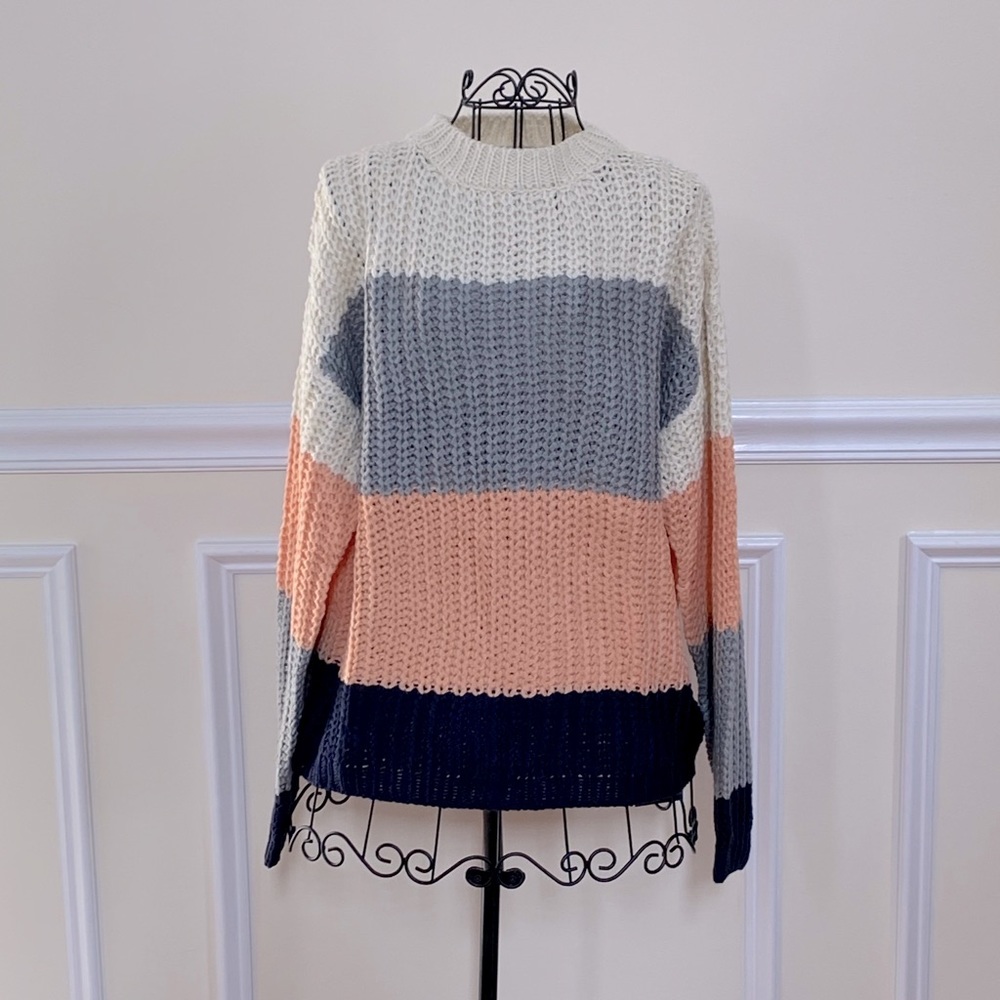 Colorblock Striped Cozy Sweater - Picture 5 of 8